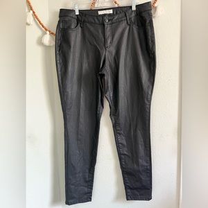 Cato faux black leather skinny pants